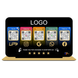 Smart NFC 5 QR Standee | UV Printed | Theme Based | Black