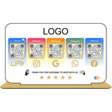 Smart NFC 5 QR Standee | UV Printed | Theme Based | White