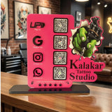 Smart NFC 4QR Standee - For Tattoo Parlour | 13 x 11 inch