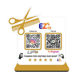 Customised Smart NFC 2 QR Standee | UV Printed | Salon Edition