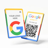 Google Review NFC & QR Card - Custom logo & Design Available | White