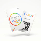 Google Review NFC & QR Card | Custom logo & Design Available | White