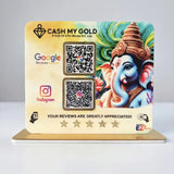 Smart NFC 2-in-1 Ganesh Maharaj Google & Instagram Standee | 8 x 7 inch